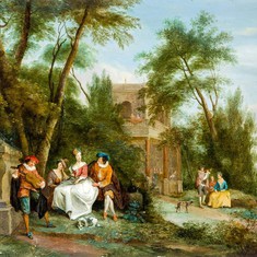 Картина "Галантная сцена в парке"